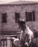 Borys Grobshtein (Dov Gazit) with baby Hanny, in Zichron Moshe, Jerusalem September 1942