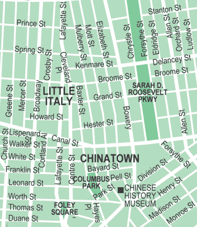New York Chinatown Little Italy map