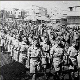 Haganah troops on parade