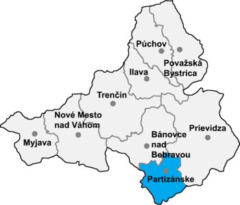 okres Partizanske in Slovensko