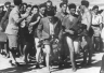 Parita פאריטה passengers and British policeman near Tel Aviv תל אביב, August 22, 1939