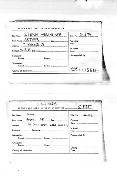 Arthur Stern Wertheimer DP record Wien